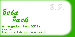 bela pack business card